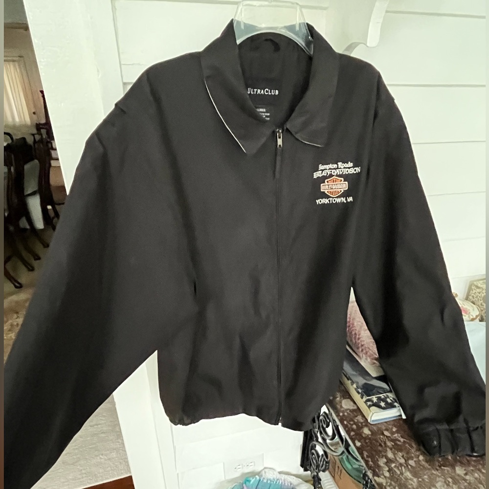 Harley Davidson Motorcycles Full Zip Windbreaker Nylon Lined Jacket Adult Large